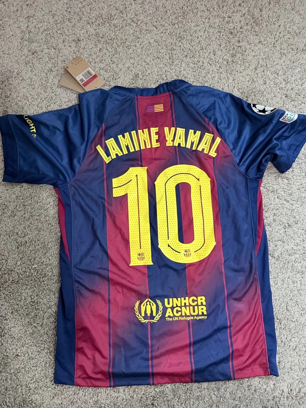 Nike Blue and Burgundy Dri-FIT Soccer Jersey